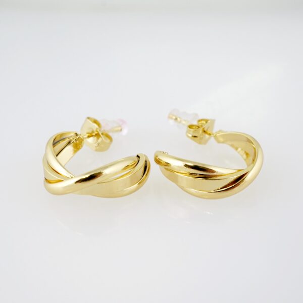 Arete de Acero Bañado en Oro 14k - EA083