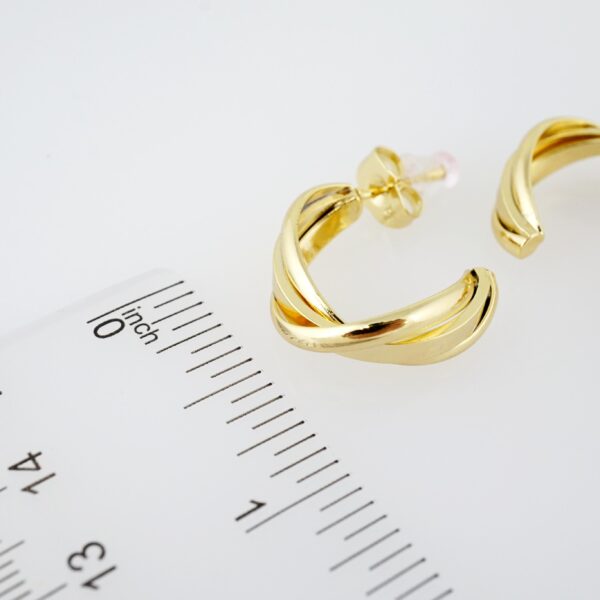 Arete de Acero Bañado en Oro 14k - EA083 - Imagen 3