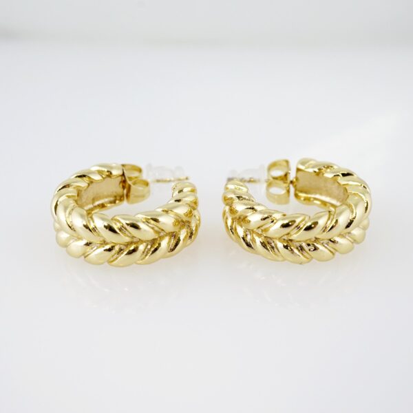 Arete de Acero Bañado en Oro 14k - EA086
