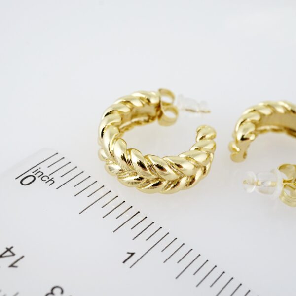 Arete de Acero Bañado en Oro 14k - EA086 - Imagen 3
