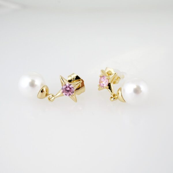 Arete de Acero Bañado en Oro 14k - EA077