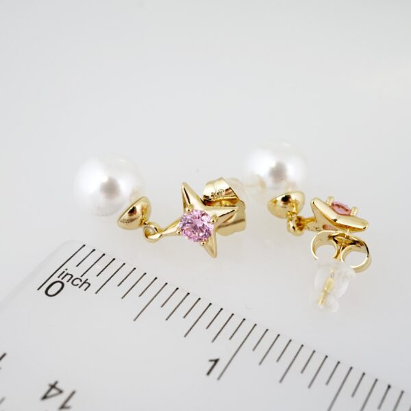 Arete de Acero Bañado en Oro 14k - EA077 - Imagen 3