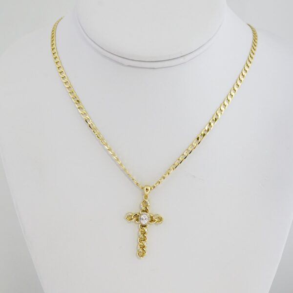 Cadena de Acero Bañada en Oro 14k – CH098