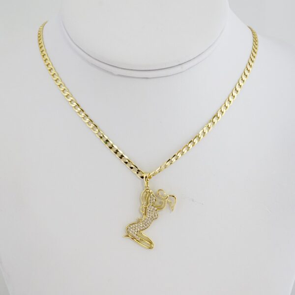 Cadena de Acero Bañada en Oro 14k – CH095