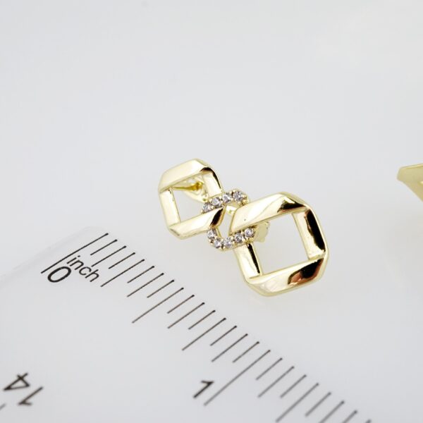 Arete de Acero Bañado en Oro 14k - EA269 - Imagen 3