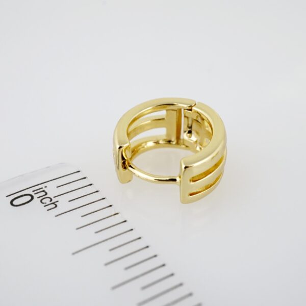 Arete de Acero Bañado en Oro 14k - EA273 - Imagen 3