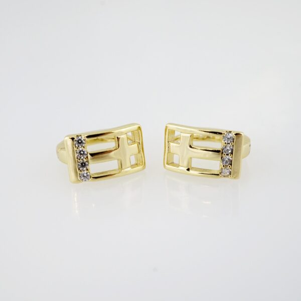 Arete de Acero Bañado en Oro 14k - EA238