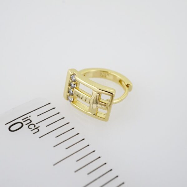 Arete de Acero Bañado en Oro 14k - EA238 - Imagen 3