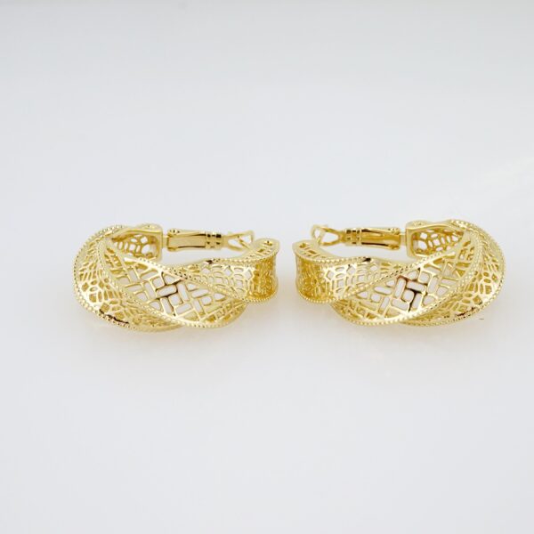 Arete de Acero Bañado en Oro 14k - EA051