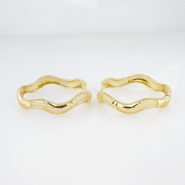 Arete de Acero Bañado en Oro 14k - EA052