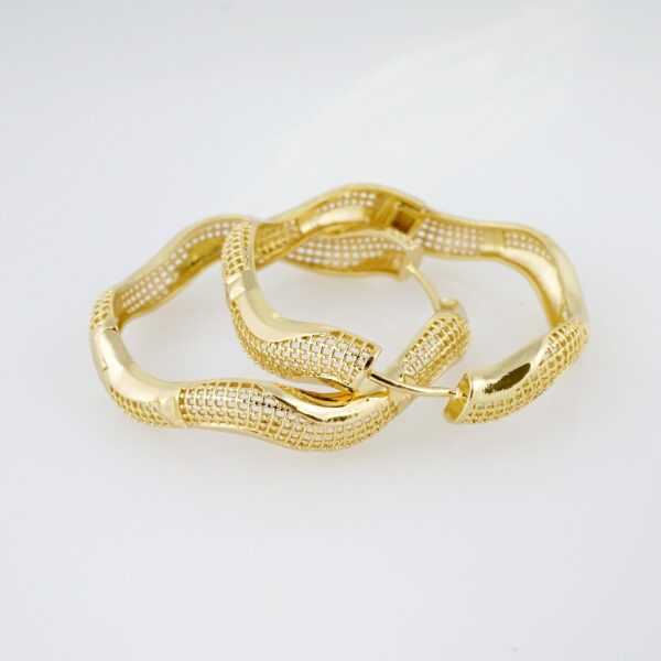Arete de Acero Bañado en Oro 14k - EA052 - Imagen 2