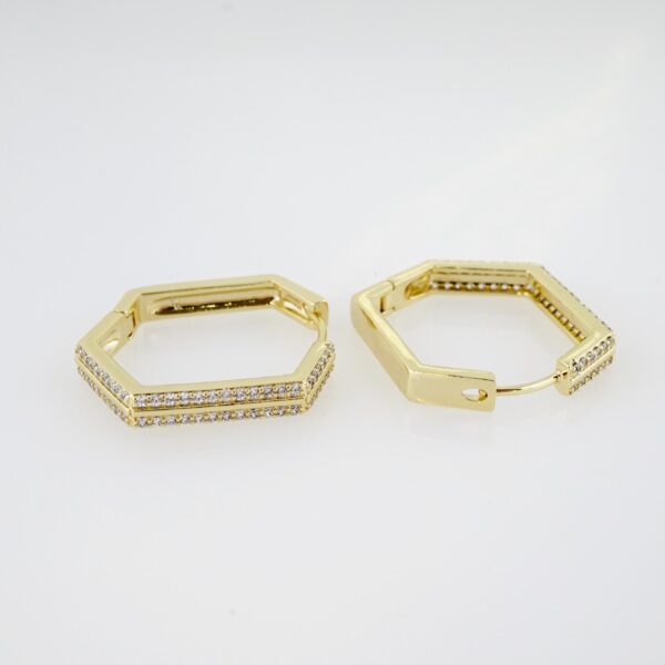 Arete de Acero Bañado en Oro 14k - EA068 - Imagen 2