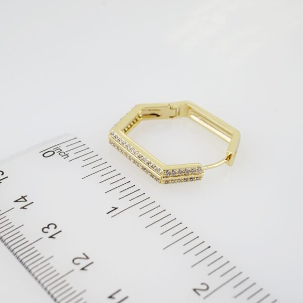 Arete de Acero Bañado en Oro 14k - EA068 - Imagen 3