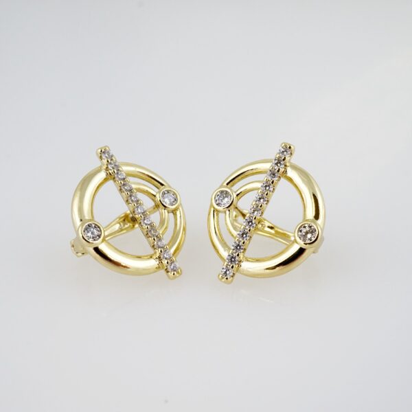 Arete de Acero Bañado en Oro 14k - EA148