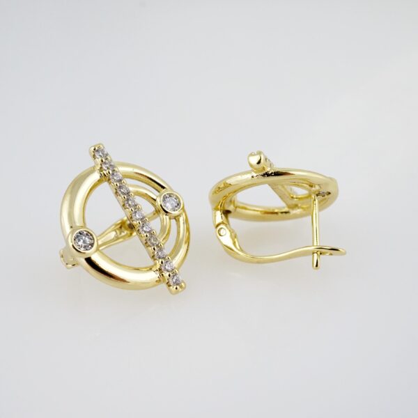 Arete de Acero Bañado en Oro 14k - EA148 - Imagen 2