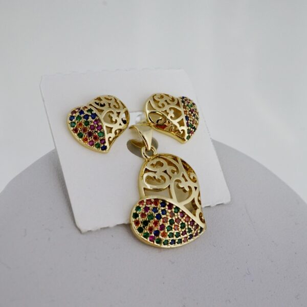 Set de Acero Inoxidable Bañado en Oro 14k - SET012 - Imagen 2