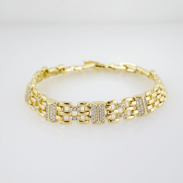Brazalete de Acero Bañado en Oro 14k - BR051