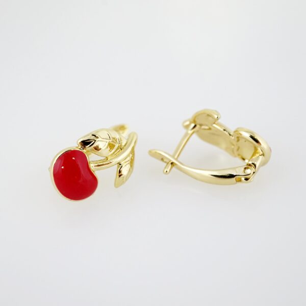 Arete de Acero Bañado en Oro 14k - EA421 - Imagen 2