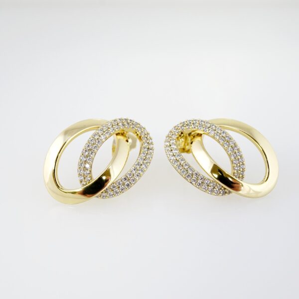 Arete de Acero Bañado en Oro 14k - EA117