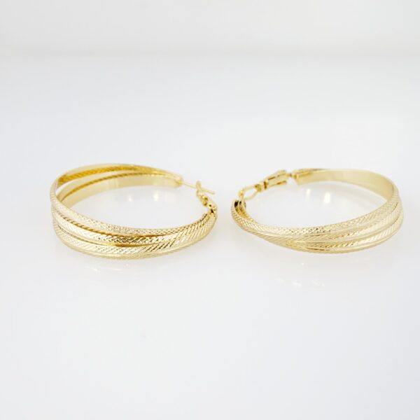 Arete de Acero Bañado en Oro 14k - EA069