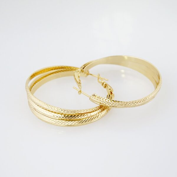 Arete de Acero Bañado en Oro 14k - EA069 - Imagen 2