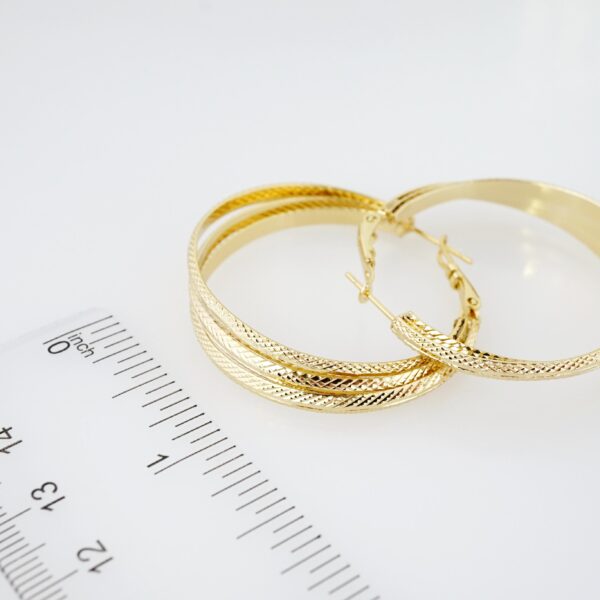 Arete de Acero Bañado en Oro 14k - EA069 - Imagen 3