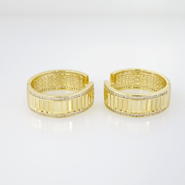 Arete de Acero Bañado en Oro 14k - EA070