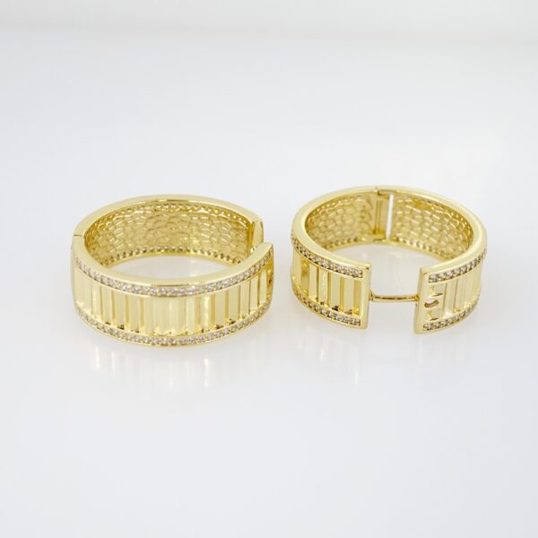 Arete de Acero Bañado en Oro 14k - EA070 - Imagen 2