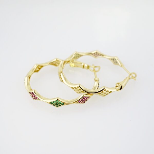 Arete de Acero Bañado en Oro 14k - EA055 - Imagen 2