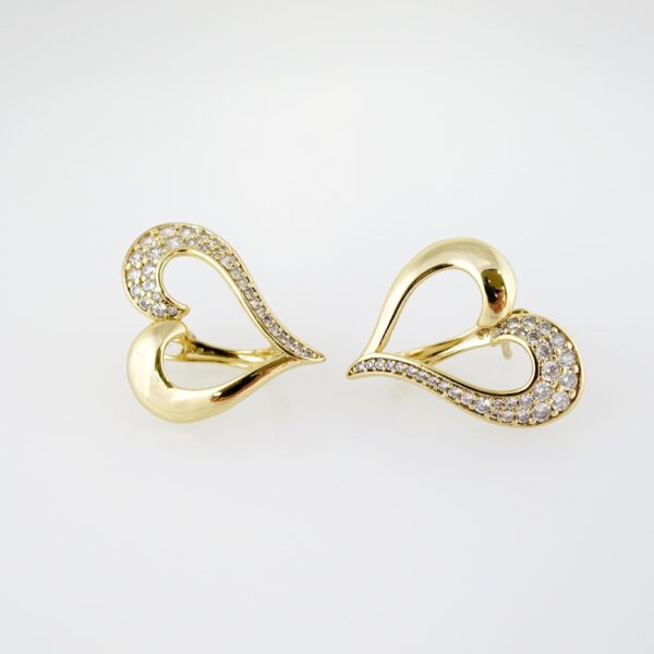 Arete de Acero Bañado en Oro 14k - EA398