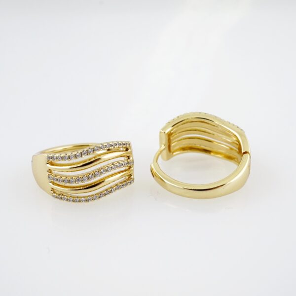 Arete de Acero Bañado en Oro 14k - EA387 - Imagen 2