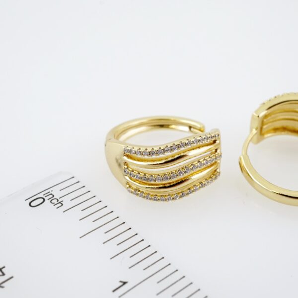 Arete de Acero Bañado en Oro 14k - EA387 - Imagen 3
