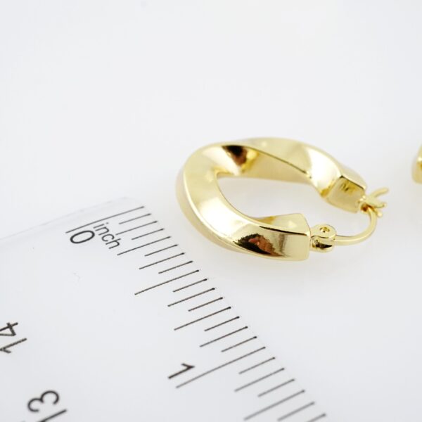 Arete de Acero Bañado en Oro 14k - EA124 - Imagen 3