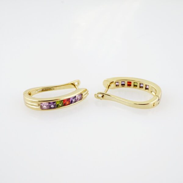 Arete de Acero Bañado en Oro 14k - EA123 - Imagen 2