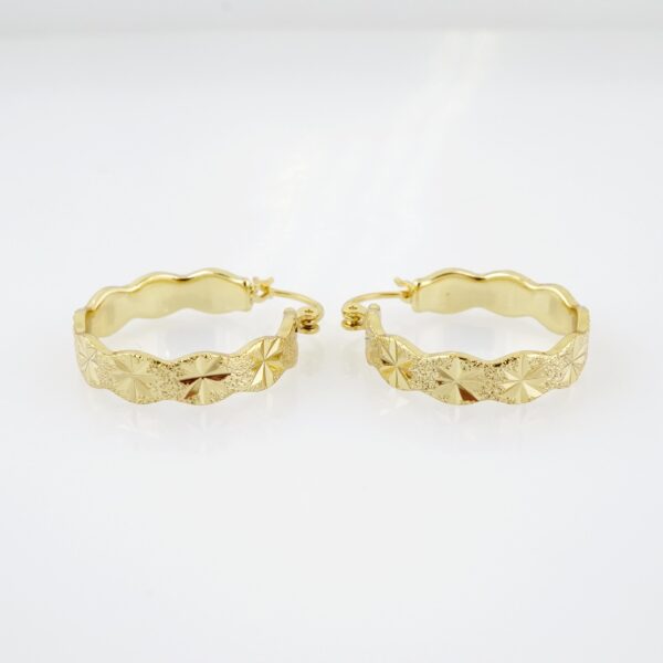 Arete de Acero Bañado en Oro 14k - EA071