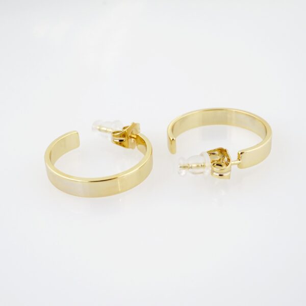 Arete de Acero Bañado en Oro 14k - EA136 - Imagen 2