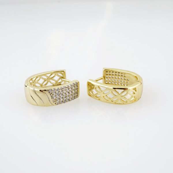 Arete de Acero Bañado en Oro 14k - EA403 - Imagen 2