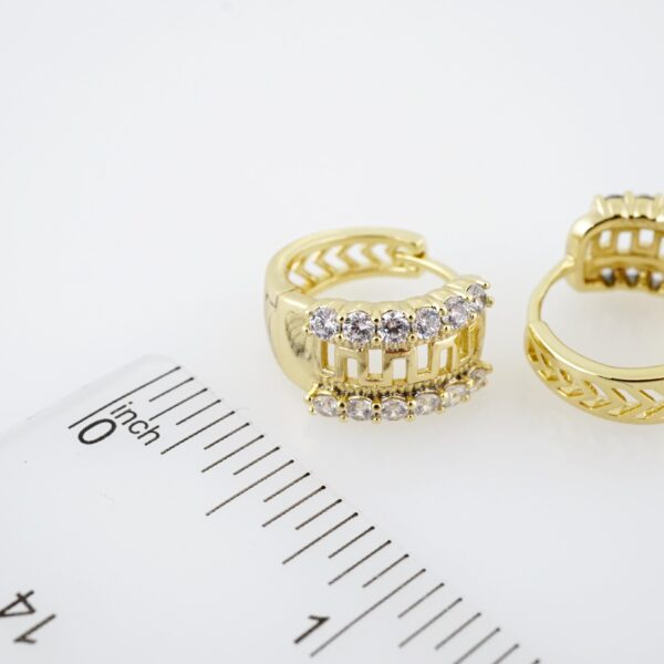 Arete de Acero Bañado en Oro 14k - EA174 - Imagen 3