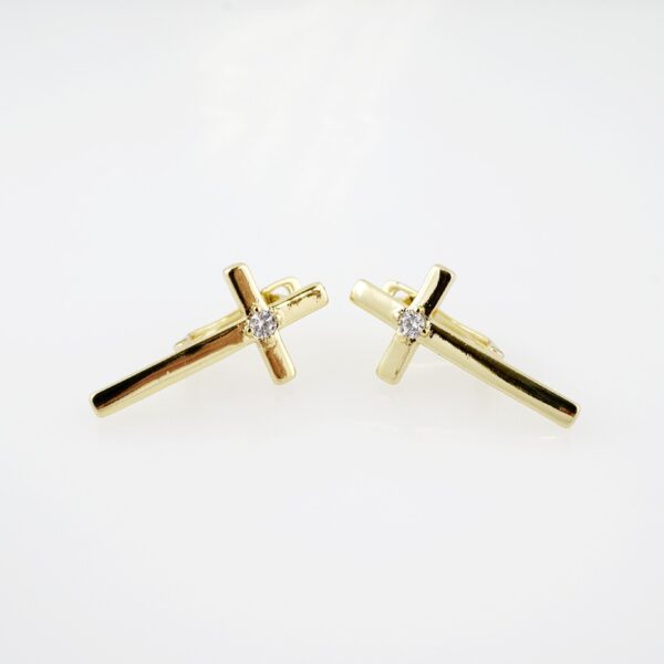Arete de Acero Bañado en Oro 14k - EA155