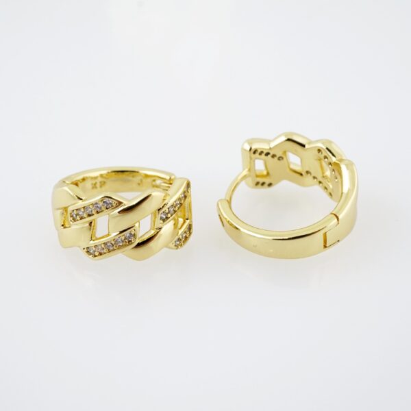 Arete de Acero Bañado en Oro 14k - EA171 - Imagen 2