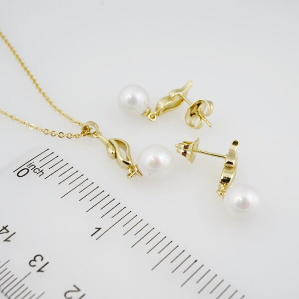 Set de Acero Inoxidable Bañado en Oro 14k - SET020 - Imagen 4