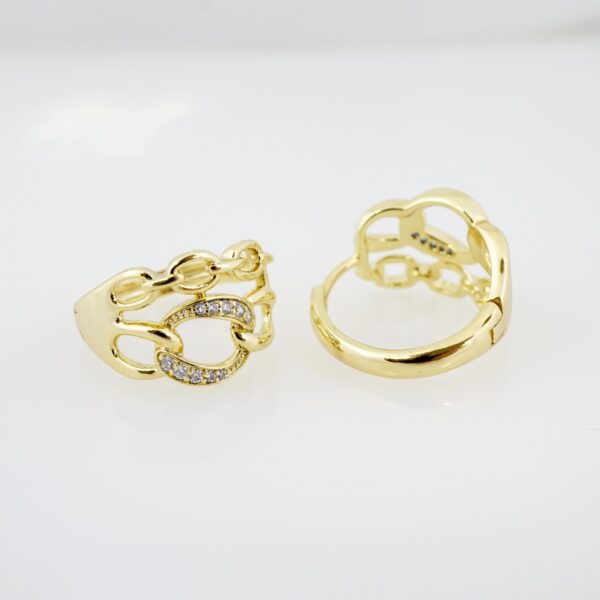 Arete de Acero Bañado en Oro 14k - EA179 - Imagen 2