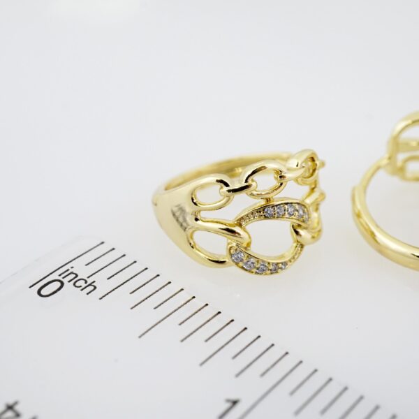 Arete de Acero Bañado en Oro 14k - EA179 - Imagen 3