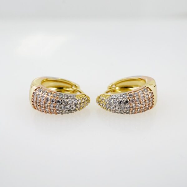 Arete de Acero Bañado en Oro 14k - EA318