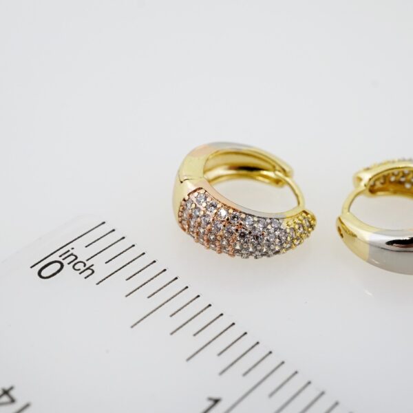 Arete de Acero Bañado en Oro 14k - EA318 - Imagen 3