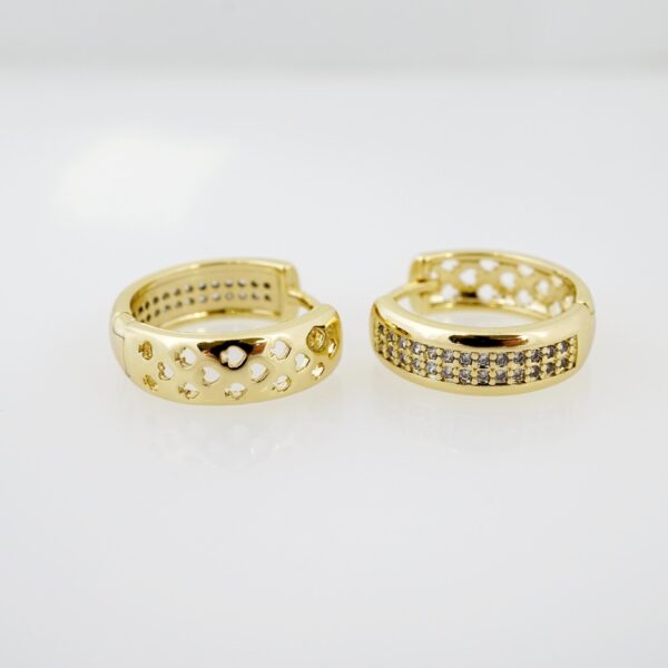Arete de Acero Bañado en Oro 14k - EA177 - Imagen 2