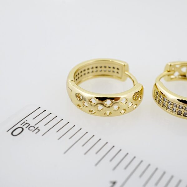 Arete de Acero Bañado en Oro 14k - EA177 - Imagen 3