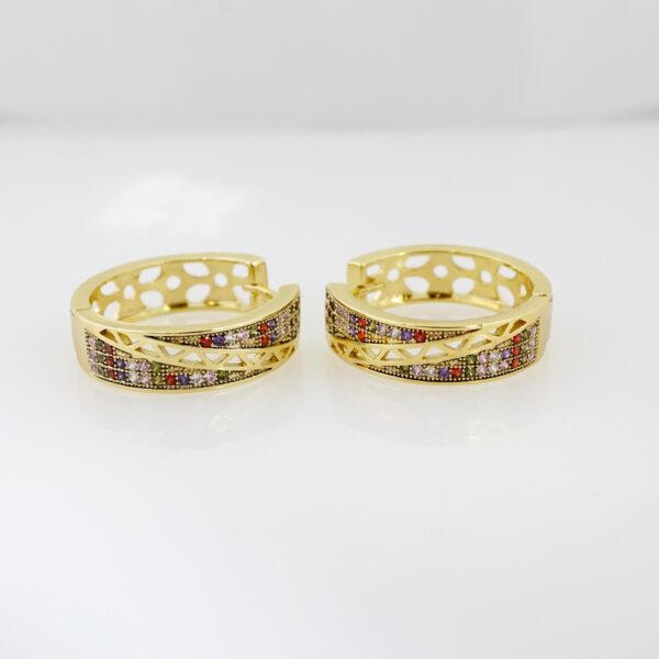 Arete de Acero Bañado en Oro 14k - EA057