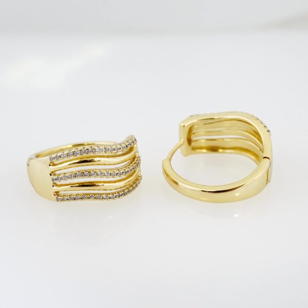 Arete de Acero Bañado en Oro 14k - EA122 - Imagen 2