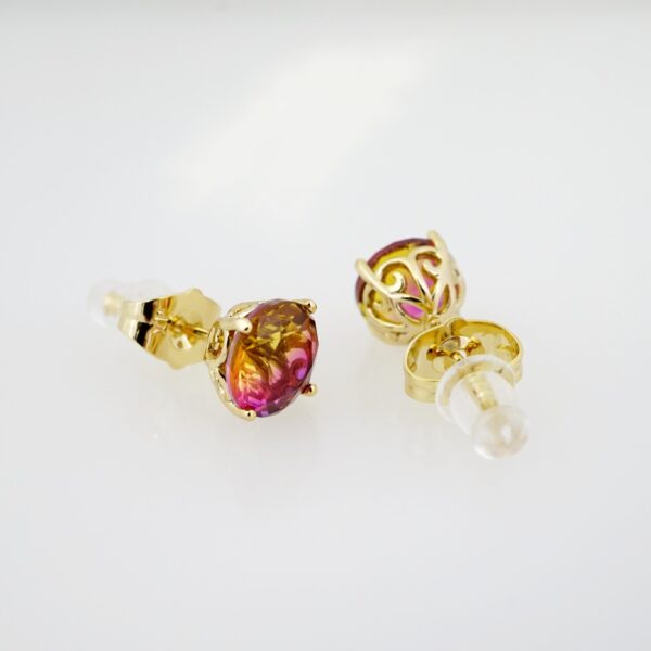 Arete de Acero Bañado en Oro 14k - EA214 - Imagen 2